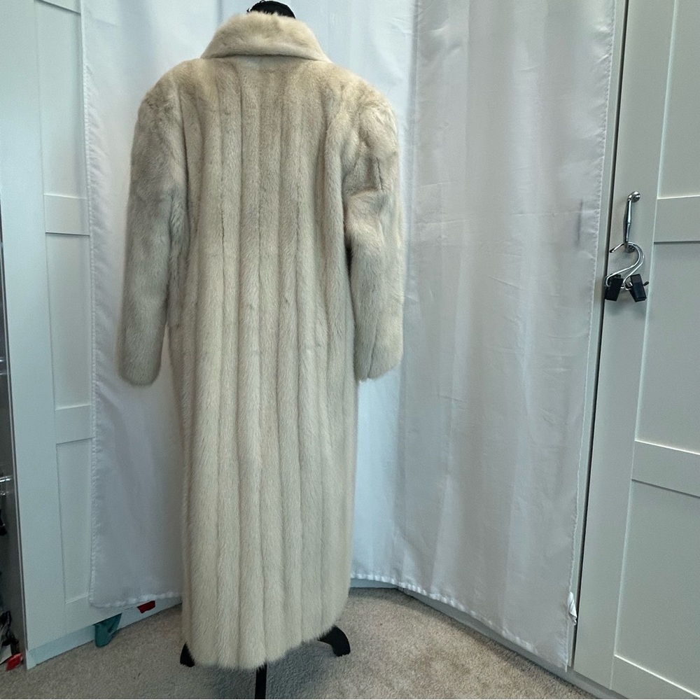 Cream mink long fur coat vintage - Picture 4 of 11